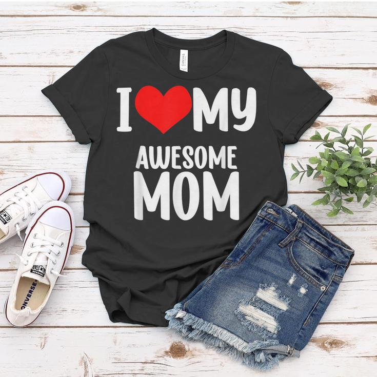 Mothers Day Red Heart With Love I Love My Mom Awesome Mommy Women T-shirt Unique Gifts