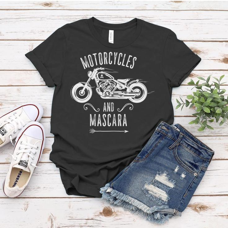 Motorcycles And Mascara Motorcycle Gift For Womens Women T-shirt Unique Gifts