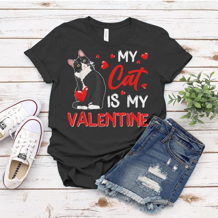 My Cat Is My Valentine Cute Valentines Day Cat Dad Cat Mom Women T-shirt Funny Gifts