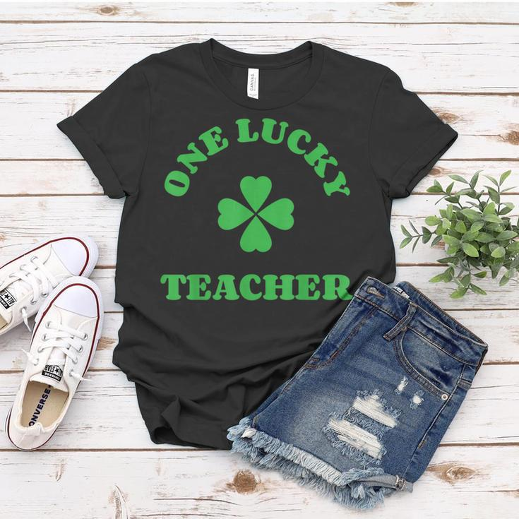 One Lucky Teacher Shamrock St Patricks Day Irish Teacher Women T-shirt Funny Gifts