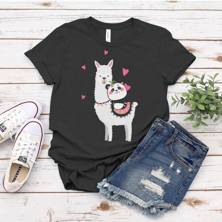 Panda Riding Llama Best Friends Alpaca Animal Lover Gift Women T-shirt Funny Gifts