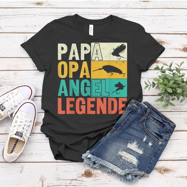 Papa Opa Angel Legende Frauen Tshirt, Perfekt für Angler zum Vatertag Lustige Geschenke