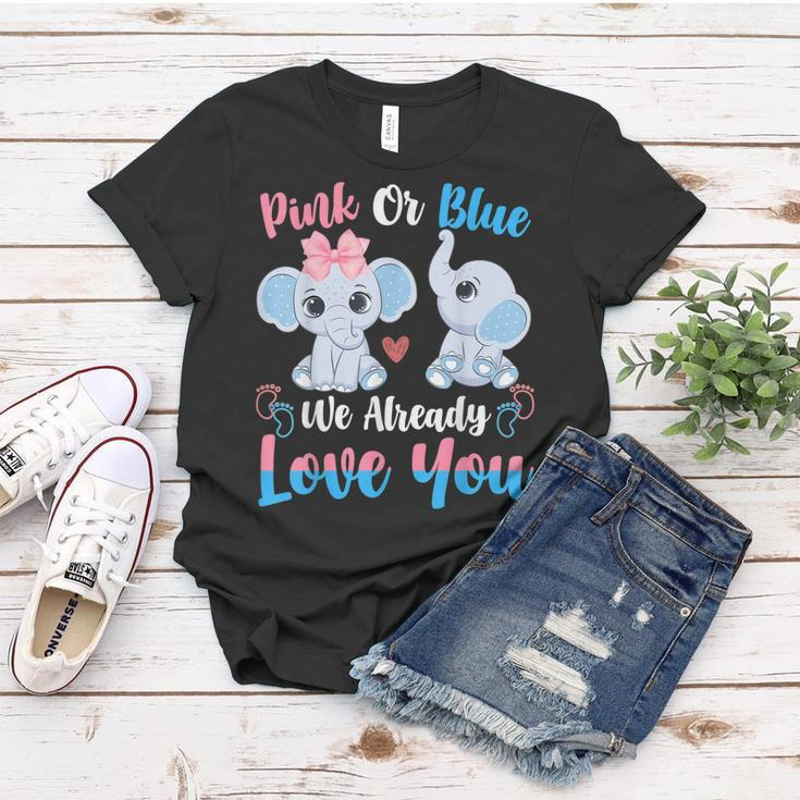 Pink Or Blue We Always Love You Funny Elephant Gender Reveal Women T-shirt Unique Gifts