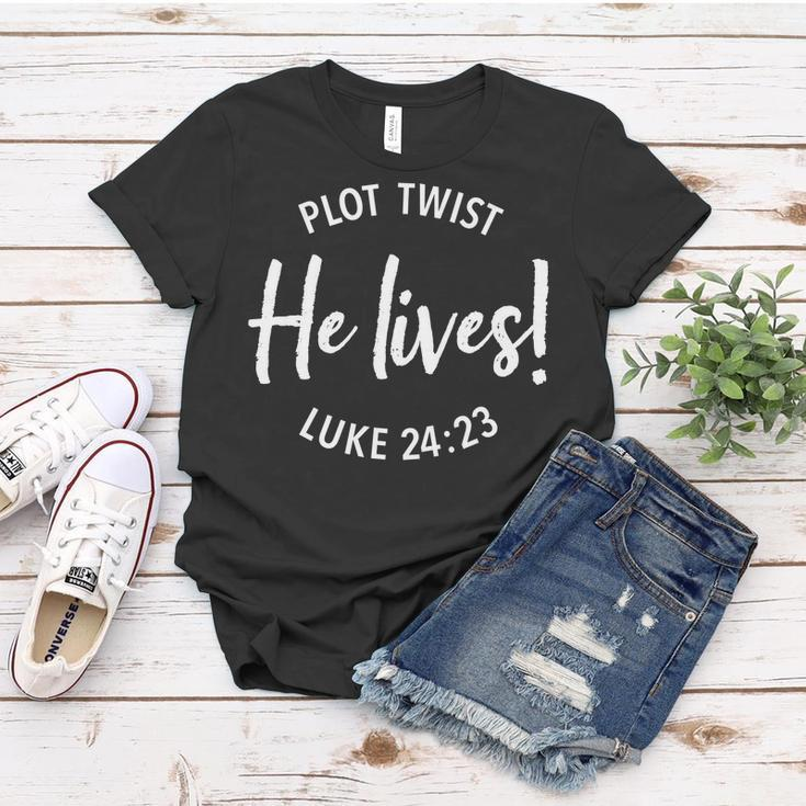 Plot Twist He Lives Shirt Easter Sunday Saying Dark Women T-shirt Unique Gifts