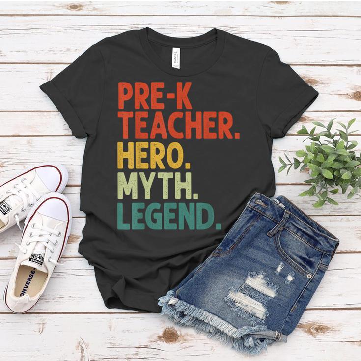 Pre-K Teacher Hero Myth Legend Vintage Lehrertag Frauen Tshirt Lustige Geschenke