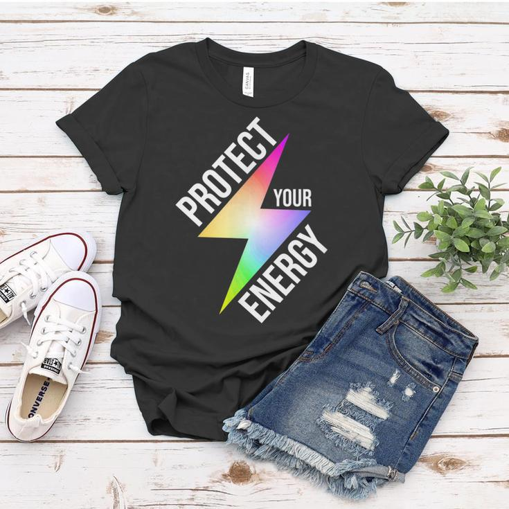 Protect Your Energy Colorful Lightning Bolt Women T-shirt Personalized Gifts