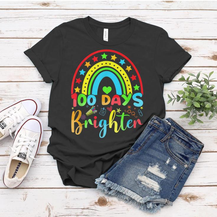 Retro 100 Days Of Brighter Teacher 100 Days Smarter Women T-shirt Funny Gifts