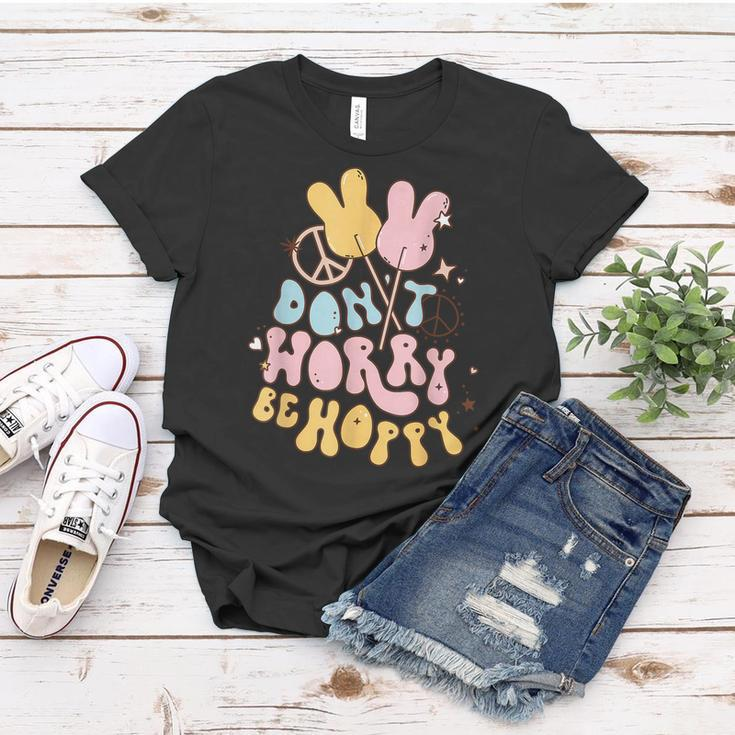 Retro Groovy Easter Bunny Happy Easter Dont Worry Be Hoppy Women T-shirt Unique Gifts