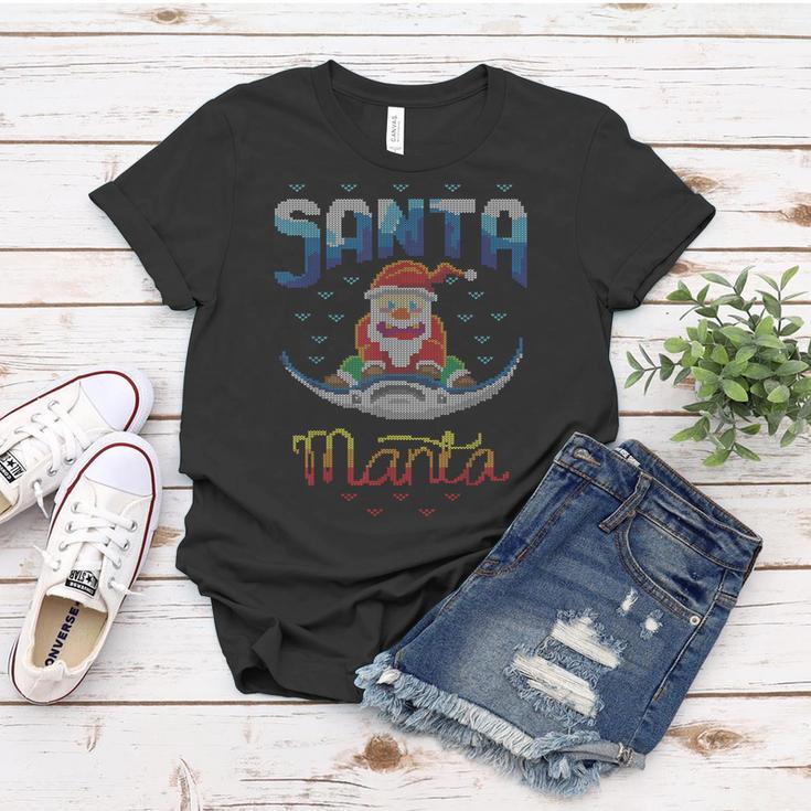 Santa Manta Claus Angeln Fischangler Hässlicher Weihnachts Frauen Tshirt Lustige Geschenke