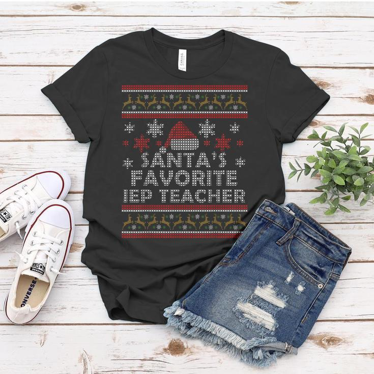 Santas Favorite Iep Teacher Gift Ugly Christmas Women T-shirt Unique Gifts