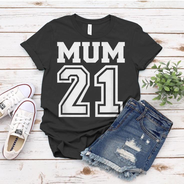 Schwarzes Frauen Tshirt Mum 21 im Sportdesign, Perfektes Tee für Mütter Lustige Geschenke