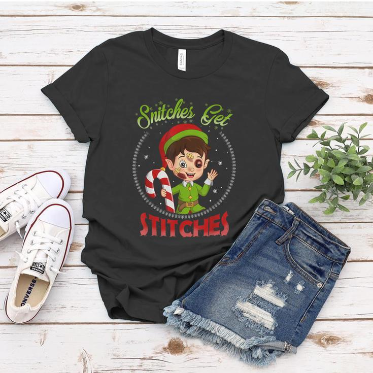 Snitches Get Stitches Elf On A Self Funny Christmas Xmas Holiday V2 Women T-shirt Unique Gifts