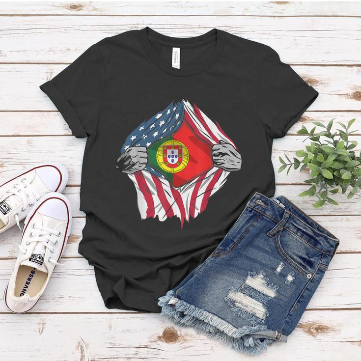 Super Portuguese Heritage American Flag Portugal Roots Women T-shirt Unique Gifts