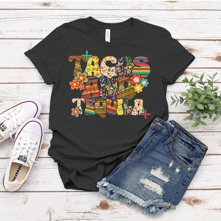 Tacos And Tequila Cinco De Mayo Groovy Mexican Drinking Women T-shirt Unique Gifts