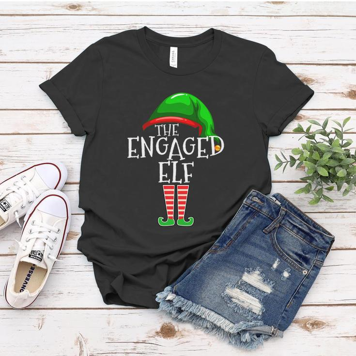The Engaged Elf Family Matching Group Christmas Gift Engagement Women T-shirt Unique Gifts