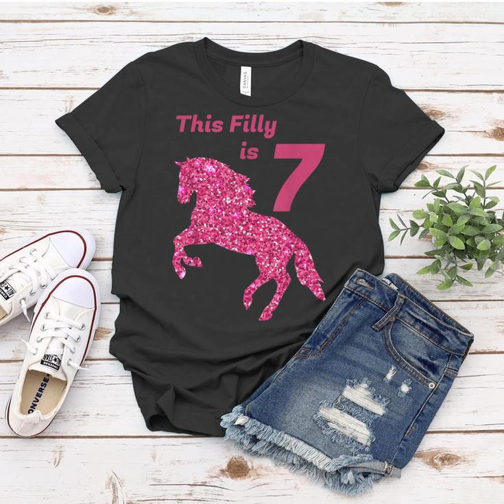 This Filly Is 7 Year Old | 7Th Birthday Female Horses Gift Women T-shirt Unique Gifts