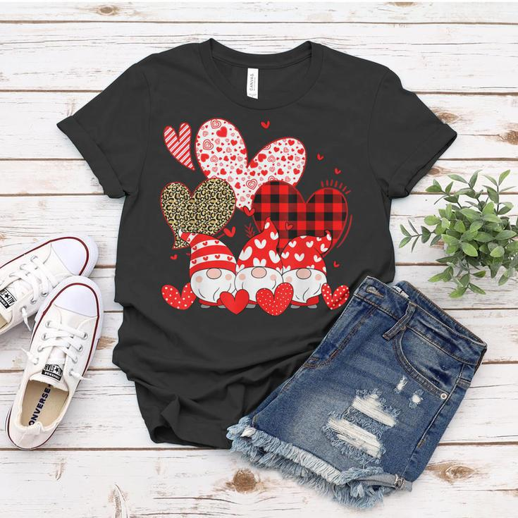Three Gnomes Holding Hearts Valentines Day Gifts For Her V2 Women T-shirt Funny Gifts