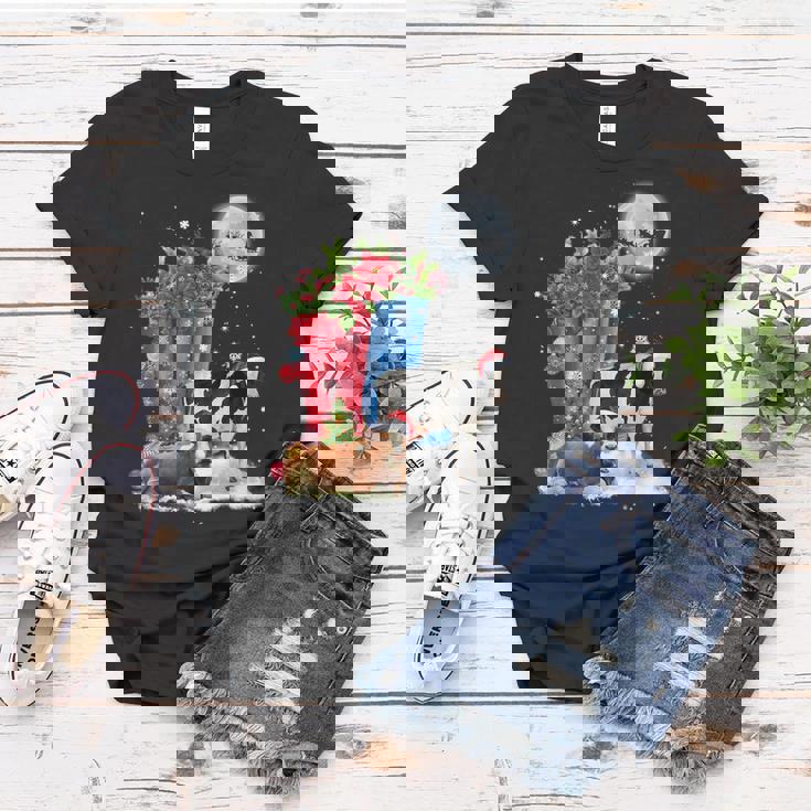 Two Cow Hat Santa Christmas Lights Funny Cow Christmas Women T-shirt Unique Gifts