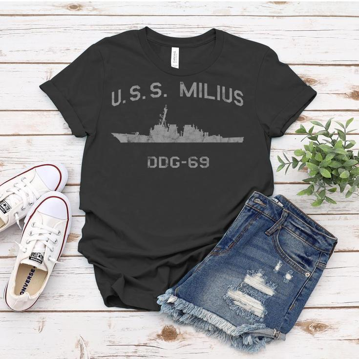 Uss Milius Ddg69 Destroyer Ship Waterline Profile Women T-shirt Unique Gifts