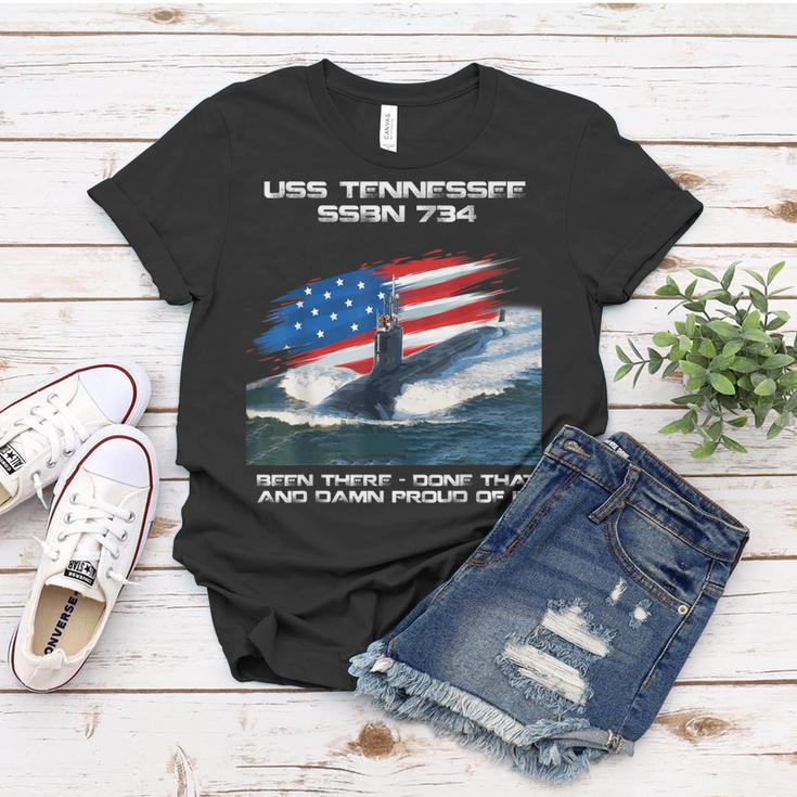 Uss Tennessee Ssbn-734 American Flag Submarine Veteran Xmas Women T-shirt Funny Gifts