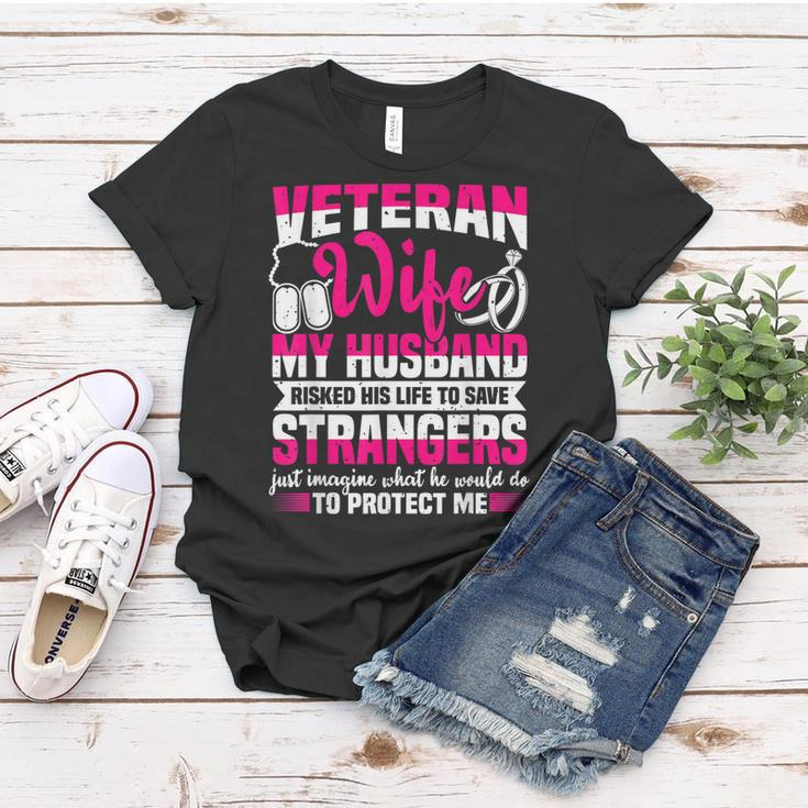 Veteran Wife Husband Soldier & Saying For Military Women Women T-shirt Funny Gifts