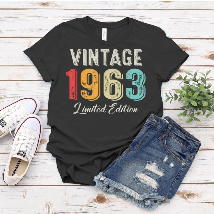 Vintage Born In 1963 Birthday Year Party Wedding Anniversary Women T-shirt Funny Gifts
