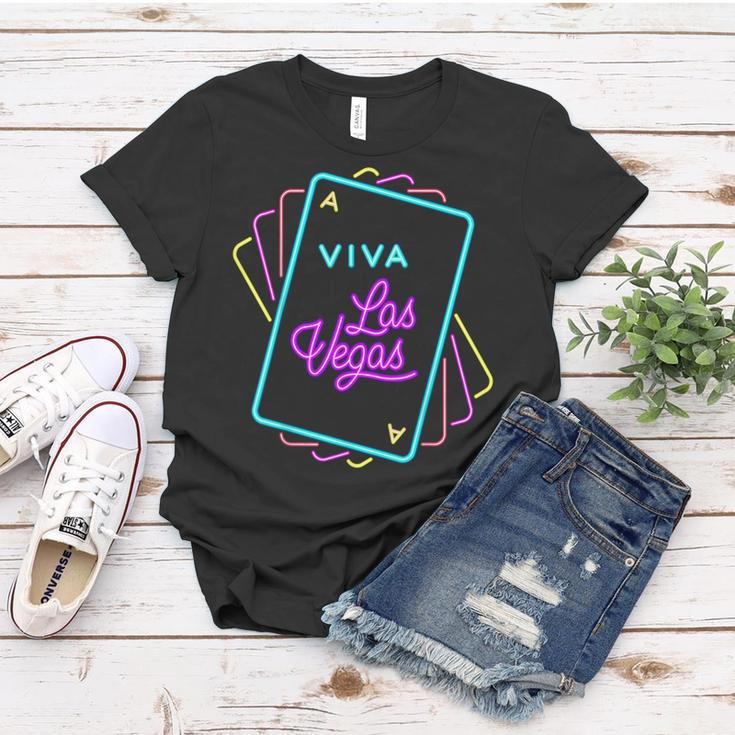 Viva Las Vegas Spielkarten Unisex Frauen Tshirt, Modisches Design Lustige Geschenke