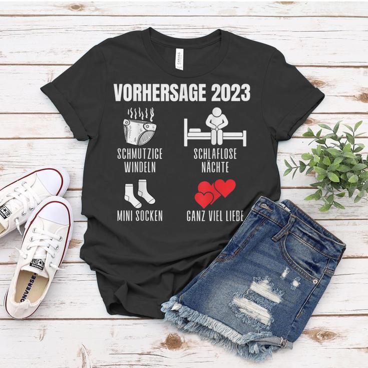 Werdender Papa Werdende Mama Vorhersage 2023 Babyparty Frauen Tshirt Lustige Geschenke