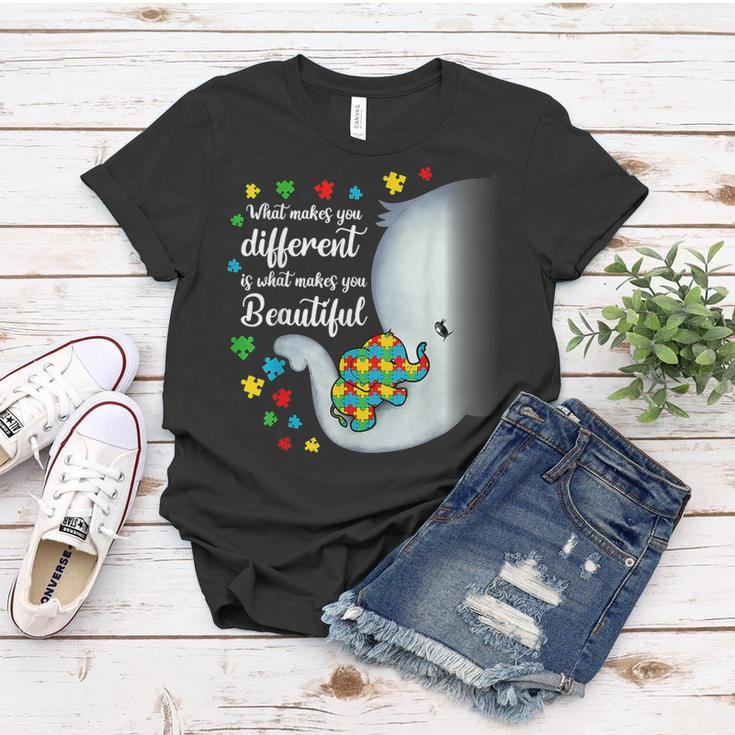 What Makes You Different Elephant Autism Mom Boys Girl Kids Women T-shirt Funny Gifts