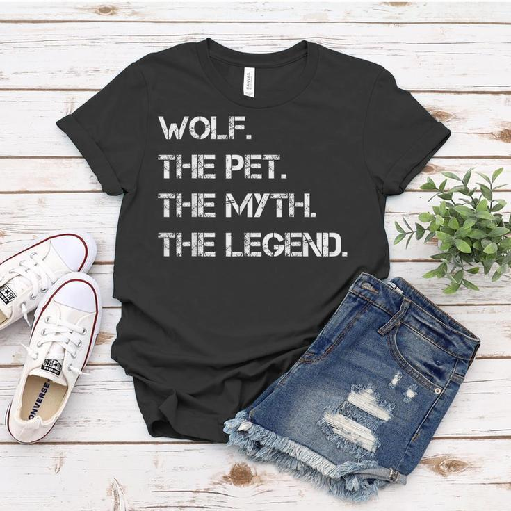 Wolf The Pet The Myth The Legend Funny Wolf Theme Quote Women T-shirt Funny Gifts