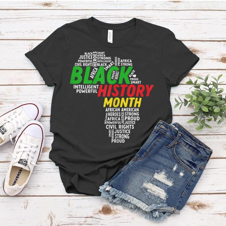 Womens Black History Month African Map African American Roots Pride Women T-shirt Funny Gifts
