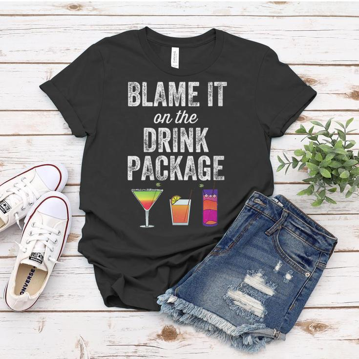 Womens Blame It On The Drink Package Funny Cruise Cruising Cruiser Women T-shirt Funny Gifts