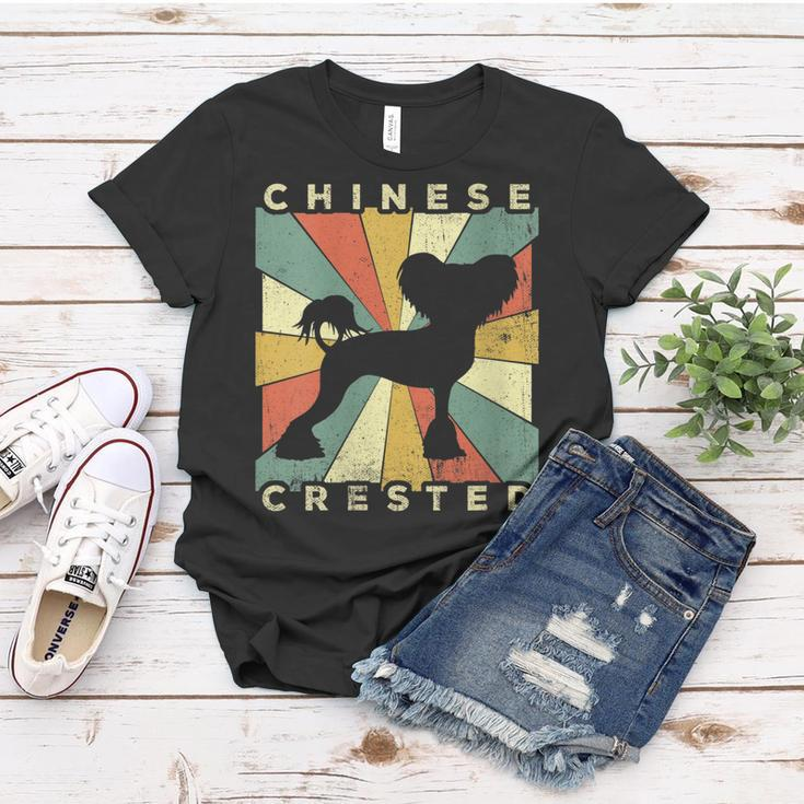Womens Chinese Crested Dog Retro 70S Vintage Gift Women T-shirt Unique Gifts