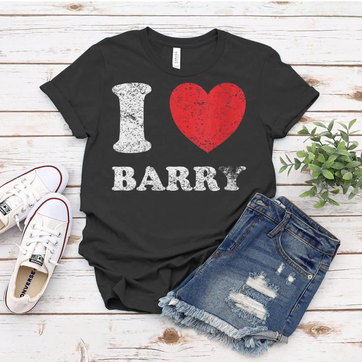 Womens Distressed Grunge Worn Out Style I Love Barry Women T-shirt Unique Gifts