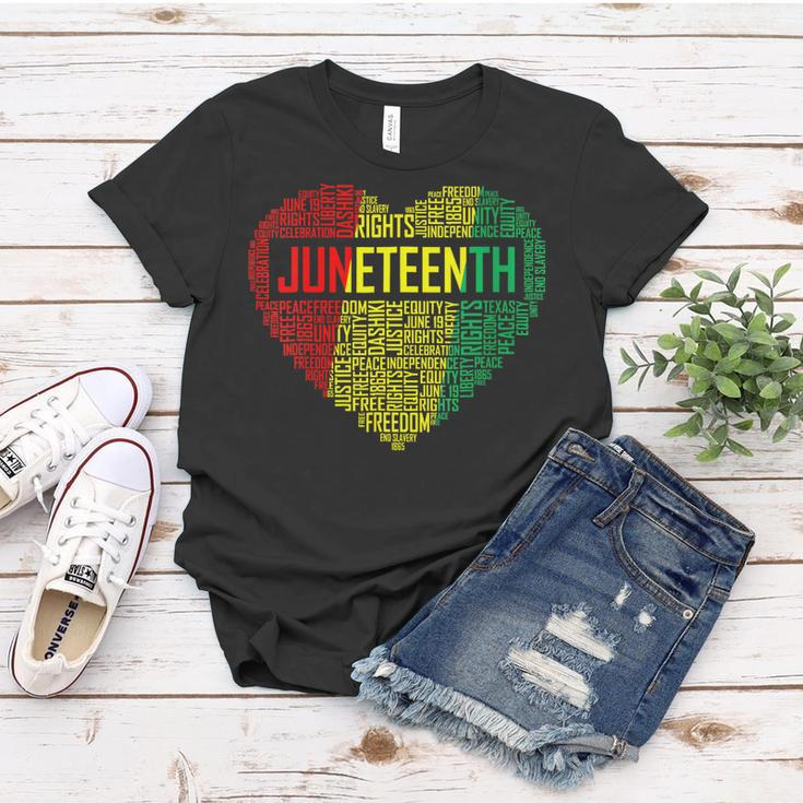 Womens Junenth Heart Black Pride Freedom Day 1865 June 19Th Women T-shirt Unique Gifts