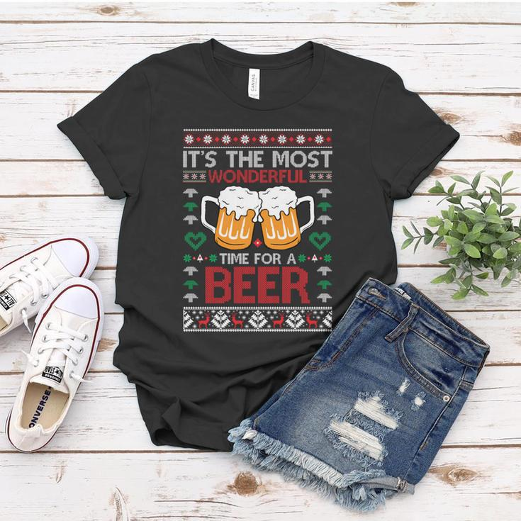 Wonderful Time Beer Ugly Christmas Sweaters Gift Women T-shirt Unique Gifts