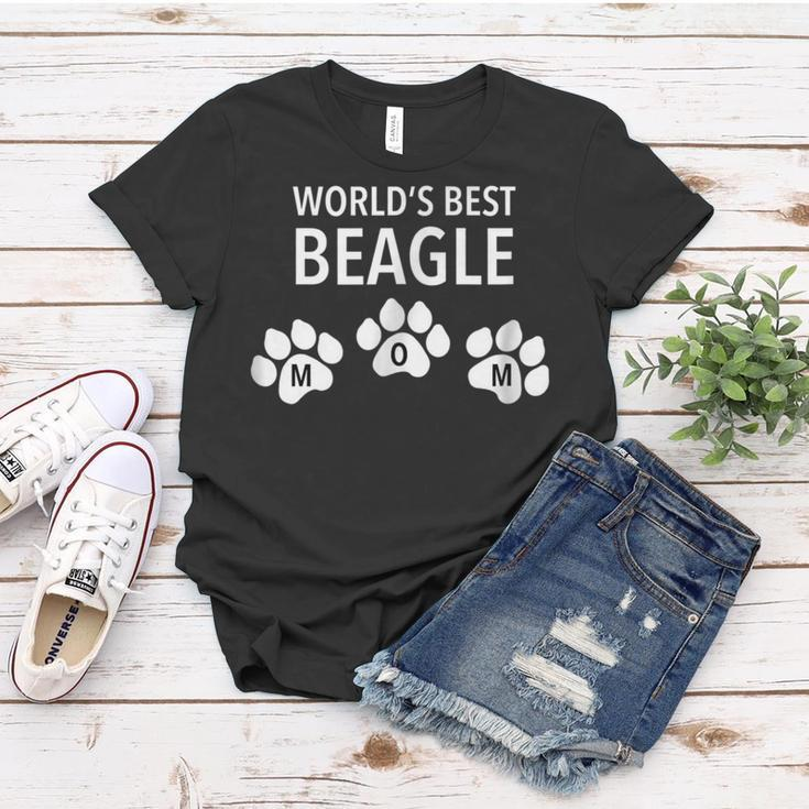 Worlds Best Beagle MomWith Paw Design Effect Women T-shirt Unique Gifts