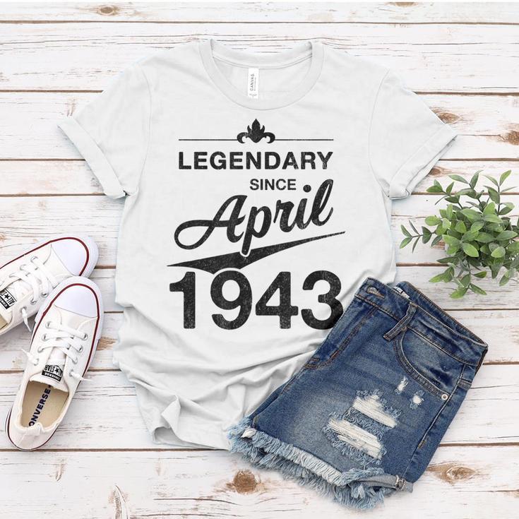 80 Geburtstag 80 Jahre Alt Legendär Seit April 1943 V6 Frauen Tshirt Lustige Geschenke