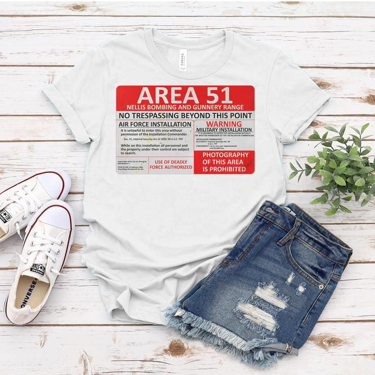 Area 51 No Trespassing Military Sign Women T-shirt Unique Gifts