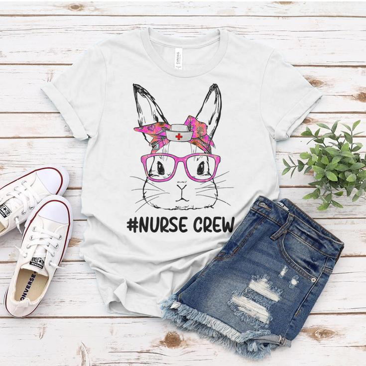 Cute Bunny Face Nurse Tie Dye Glasses Easter Day Nurse Crew Women T-shirt Unique Gifts