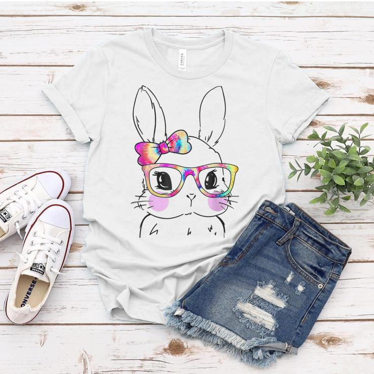 Cute Bunny Face Tie Dye Bow Tie Easter Day Girls Womens Women T-shirt Unique Gifts