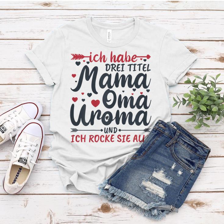 Damen Frauen Tshirt Mama Oma Uroma - Ich rocke alle Titel! Lustige Geschenke