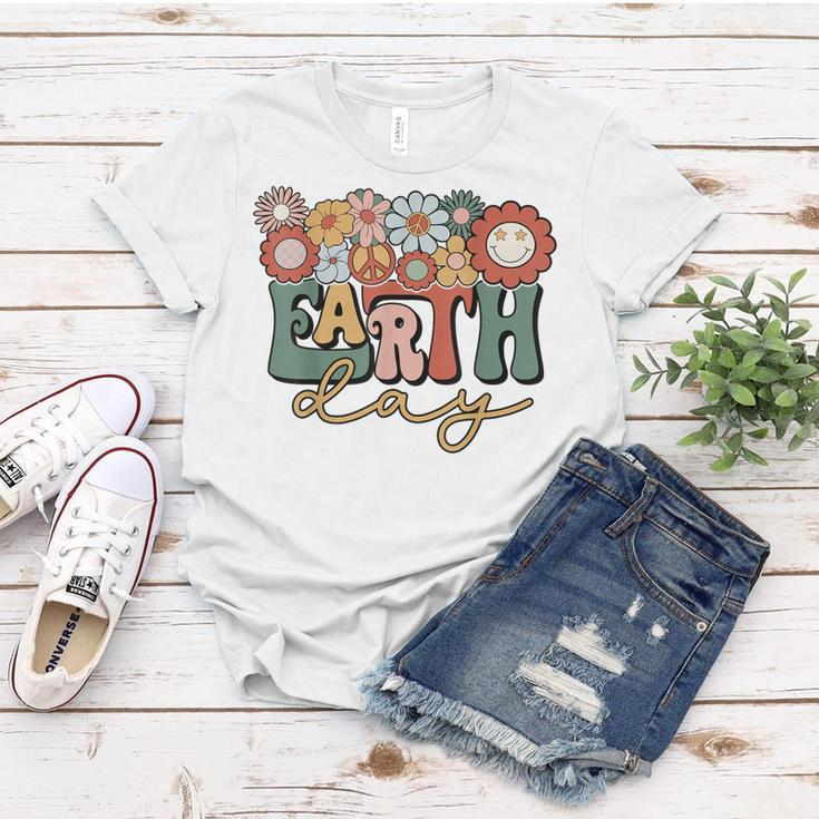Earth Day Groovy Flower Lover Planet World Environmental Women T-shirt Unique Gifts