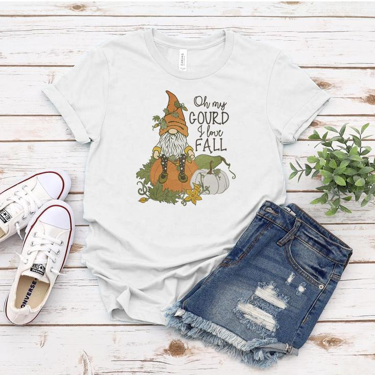 Fall Oh My Gourd I Love Fall Gnomes Women T-shirt Personalized Gifts