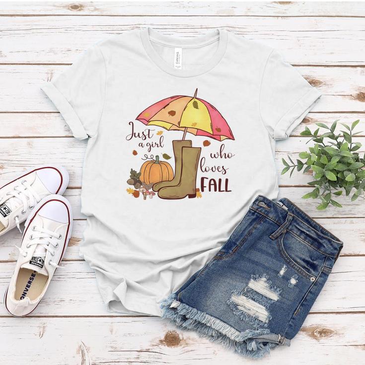 Funny Fall Just A Girl Who Love Fall Women T-shirt Personalized Gifts