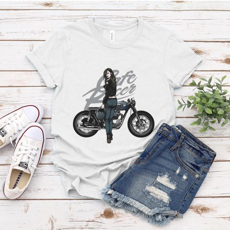 Girl With Vintage Car Women T-shirt Unique Gifts