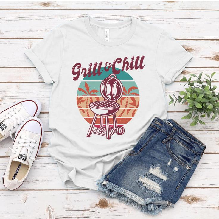 Grill And Chill Vacation Retro Sunset Women T-shirt Unique Gifts