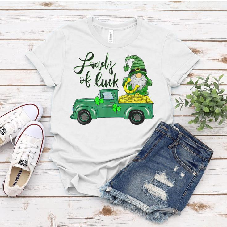 Loads Of Luck Truck Gnome St Patricks Day Shamrock Clover Women T-shirt Funny Gifts
