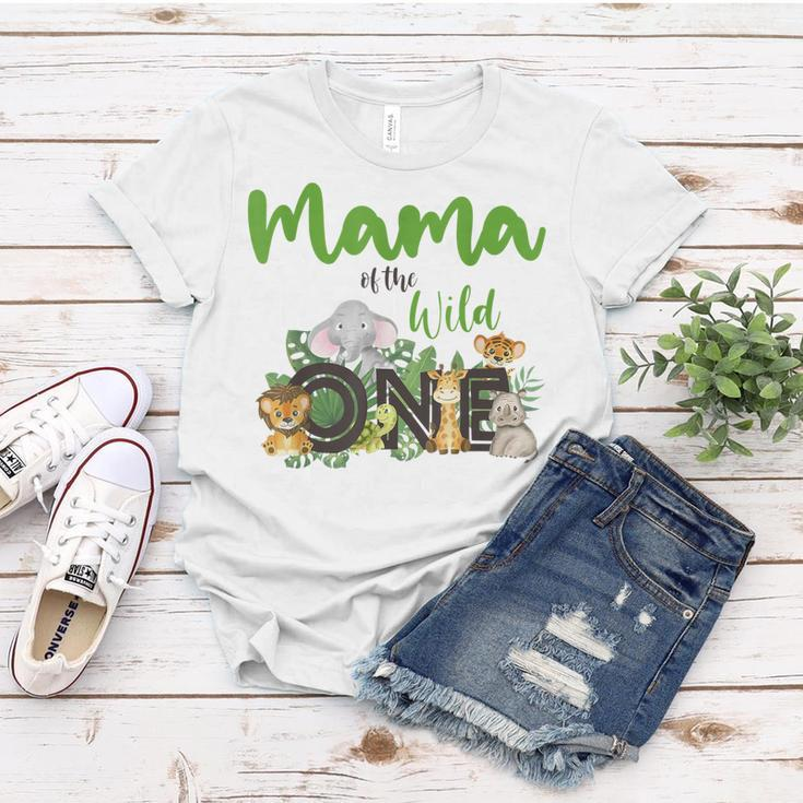 Mama Of The Wild One Zoo Birthday Safari Jungle Animal Mom Women T-shirt Unique Gifts