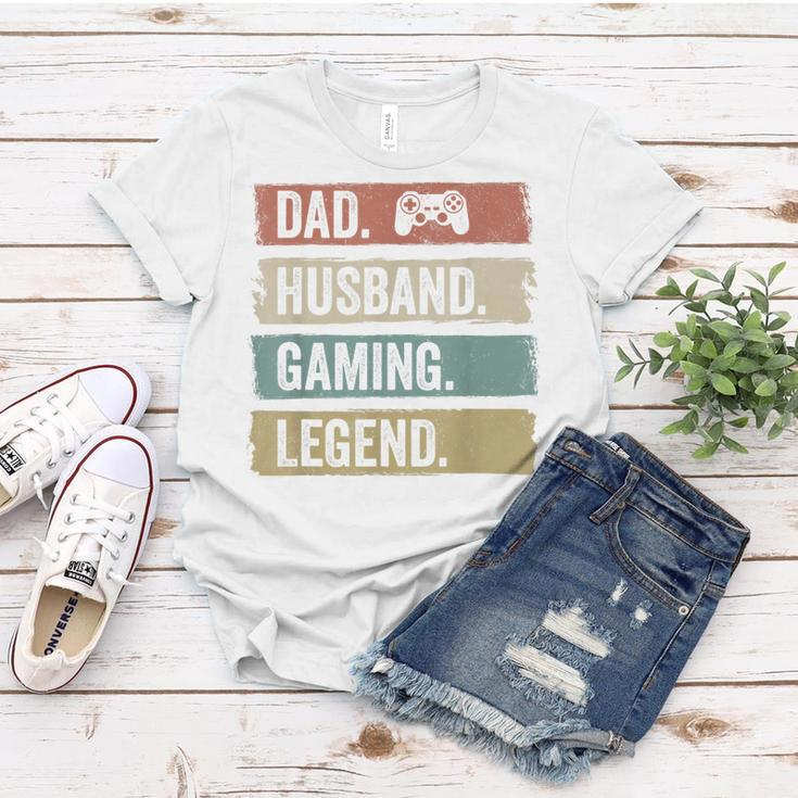 Papa Ehemann Gaming Legende Vintage Videospieler Papa Vater Frauen Tshirt Lustige Geschenke